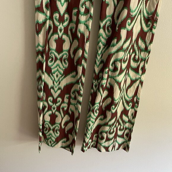 Zara Women XS Boho Retro Mid Rise Straight Leg Selena Cotton Printed Pants NWT - Picture 4 of 13